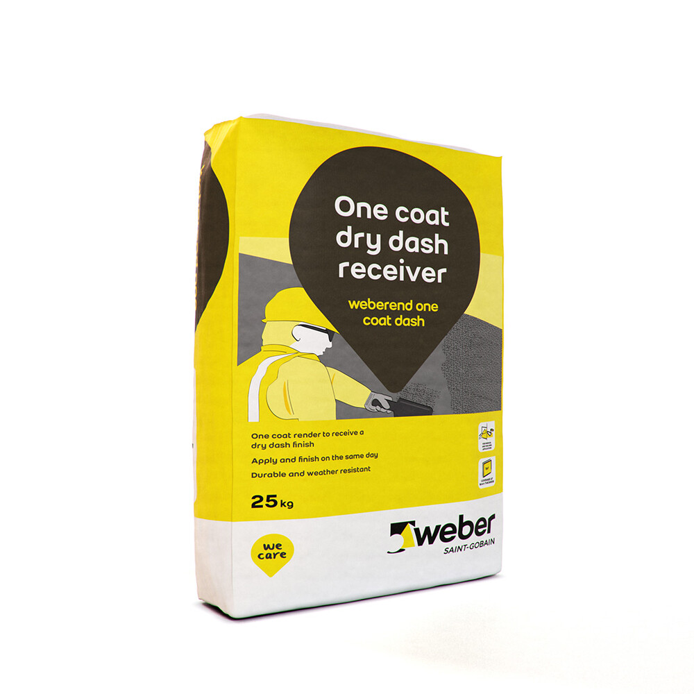 weberend one coat dash — pebble dash receiver ready for aggregates after a single coat weberend one coat dash — pebble dash receiver ready for aggregates after a single coat